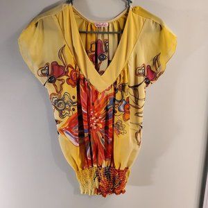 Yellow Flowy Floral Top